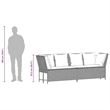 Bowery Hill Contemporary Poly Rattan Patio Sofa With Cushions in Gray