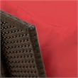 Bowery Hill Contemporary Synthetic Poly Rattan Patio Sofa in Brown And Red