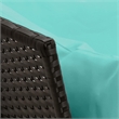 Bowery Hill Contemporary Poly Rattan Patio Sofa With Cushions in Black