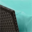 Bowery Hill Contemporary Poly Rattan Patio Sofa With Cushions in Black