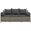 Bowery Hill 3-Seater PE Rattan Garden Sofa With Removable Covers in Gray