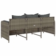 Bowery Hill 3-Seater PE Rattan Garden Sofa With Removable Covers in Gray
