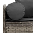 Bowery Hill 3-Seater PE Rattan Garden Sofa With Removable Covers in Gray