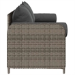 Bowery Hill 3-Seater PE Rattan Garden Sofa With Removable Covers in Gray