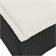 Bowery Hill Contemporary Reclining PE Rattan Garden Sofa in Black