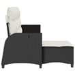 Bowery Hill Contemporary Reclining PE Rattan Garden Sofa in Black