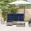 Bowery Hill 3-Seater Poly Rattan Reclining Garden Sofa in Gray