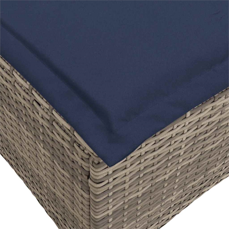 Bowery Hill 3-Seater Poly Rattan Reclining Garden Sofa in Gray