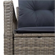 Bowery Hill Contemporary Poly Rattan Garden Sofa With Cushion in Gray