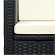 Bowery Hill Contemporary PE Rattan Sofa With Removable Covers in Black