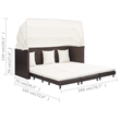 Bowery Hill 3-Seater Poly Rattan & Powder-Coated Steel Sofa Bed in Brown & Cream