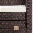 Bowery Hill 3-Seater Poly Rattan & Powder-Coated Steel Sofa Bed in Brown & Cream