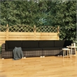 Bowery Hill Poly Rattan Patio Sofa With Dark Gray Cushions in Gray