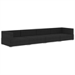 Bowery Hill Standard PE Rattan Patio Sofa With Adjustable Armrests in Black