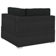 Bowery Hill Standard PE Rattan Patio Sofa With Adjustable Armrests in Black