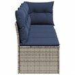 Bowery Hill Contemporary Poly Rattan Garden Sofa With Cushions in Gray