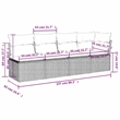 Bowery Hill Contemporary Poly Rattan Garden Sofa With Cushions in Gray