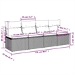 Bowery Hill Contemporary Poly Rattan Garden Sofa With Cushions in Gray