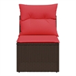 Bowery Hill Contemporary Weather-Resistant Poly Rattan Garden Sofa in Brown