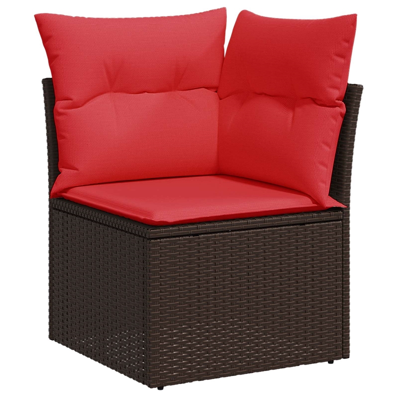 Bowery Hill Contemporary Weather-Resistant Poly Rattan Garden Sofa in Brown