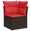 Bowery Hill Contemporary Weather-Resistant Poly Rattan Garden Sofa in Brown