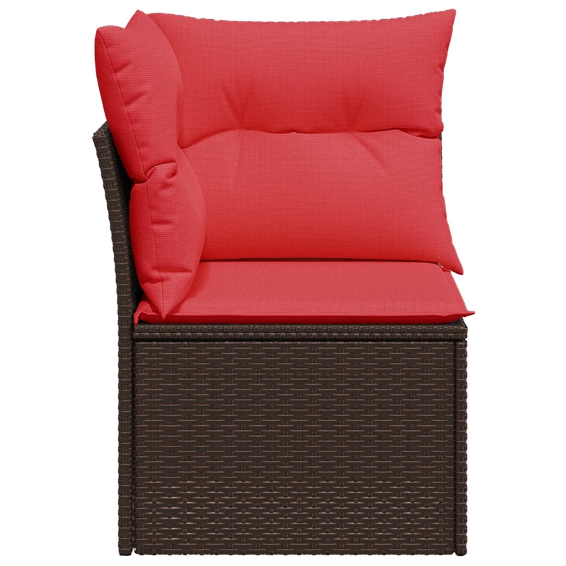 Bowery Hill Contemporary Weather-Resistant Poly Rattan Garden Sofa in Brown