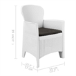 Bowery Hill Contemporary Outdoor Dining Set White Plastic Medium