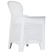 Bowery Hill Contemporary Outdoor Dining Set White Plastic Medium