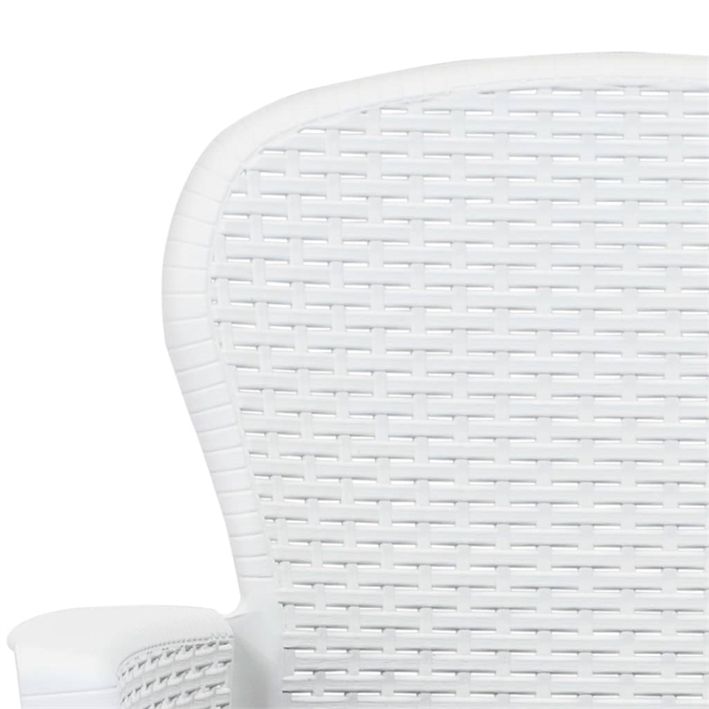 Bowery Hill Contemporary Outdoor Dining Set White Plastic Medium