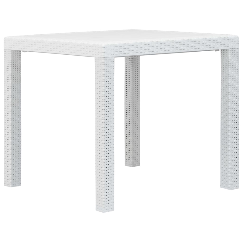 Bowery Hill Contemporary Outdoor Dining Set White Plastic Medium