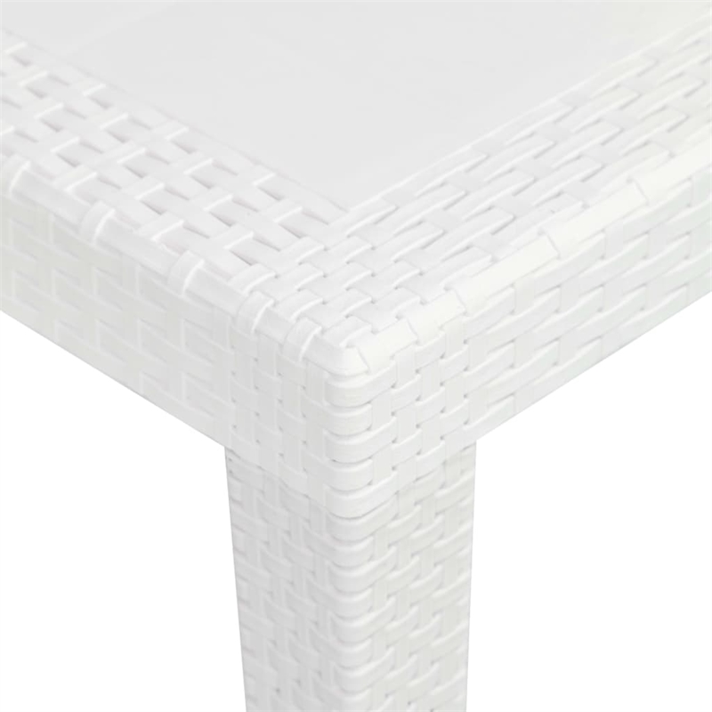 Bowery Hill Contemporary Outdoor Dining Set White Plastic Medium