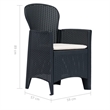 Bowery Hill Contemporary Outdoor Dining Set in Anthracite Plastic Medium