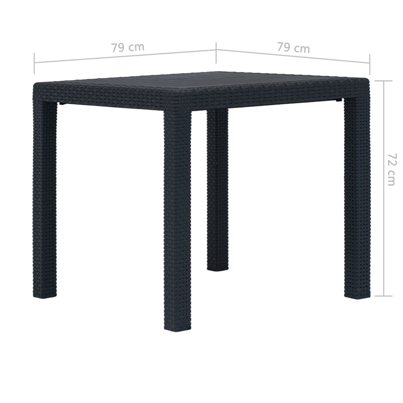 Bowery Hill Contemporary Outdoor Dining Set in Anthracite Plastic Medium