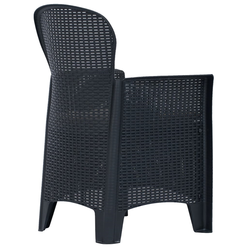 Bowery Hill Contemporary Outdoor Dining Set in Anthracite Plastic Medium