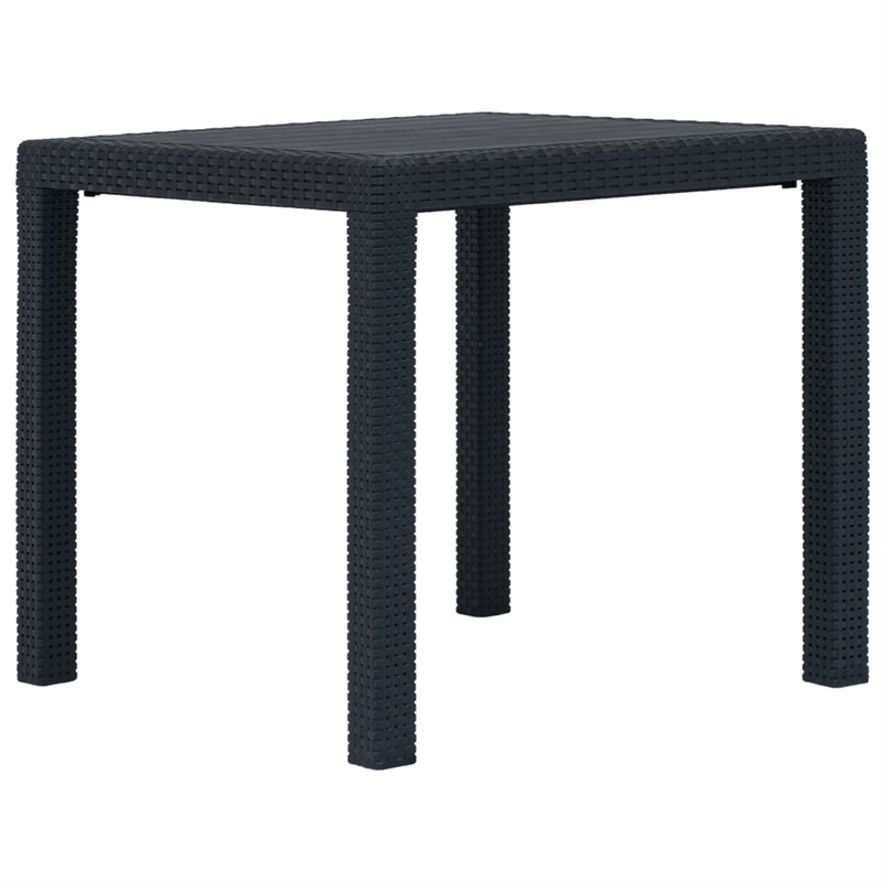 Bowery Hill Contemporary Outdoor Dining Set in Anthracite Plastic Medium
