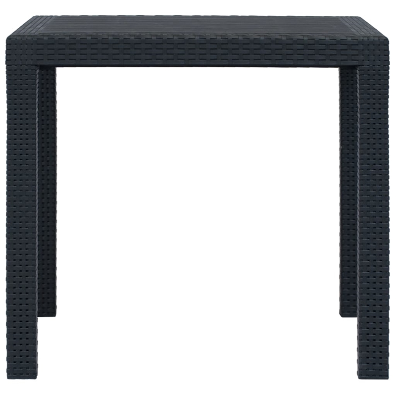 Bowery Hill Contemporary Outdoor Dining Set in Anthracite Plastic Medium