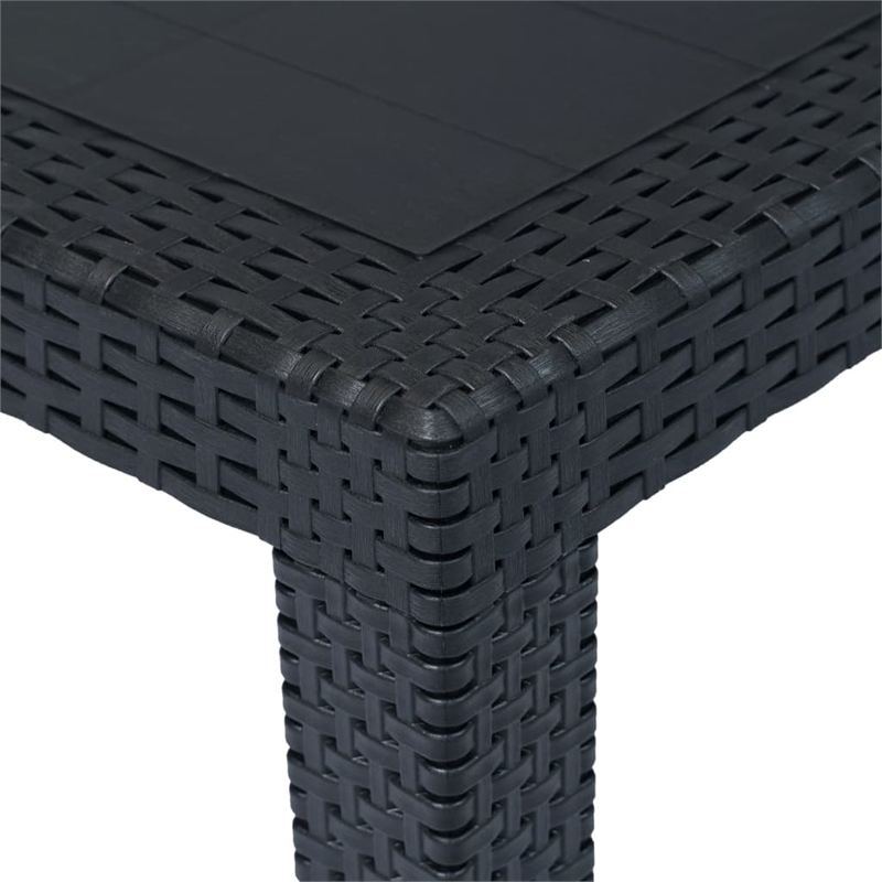 Bowery Hill Contemporary Outdoor Dining Set in Anthracite Plastic Medium