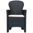 Bowery Hill Outdoor Dining Set in Anthracite Plastic & Polyester Cushions