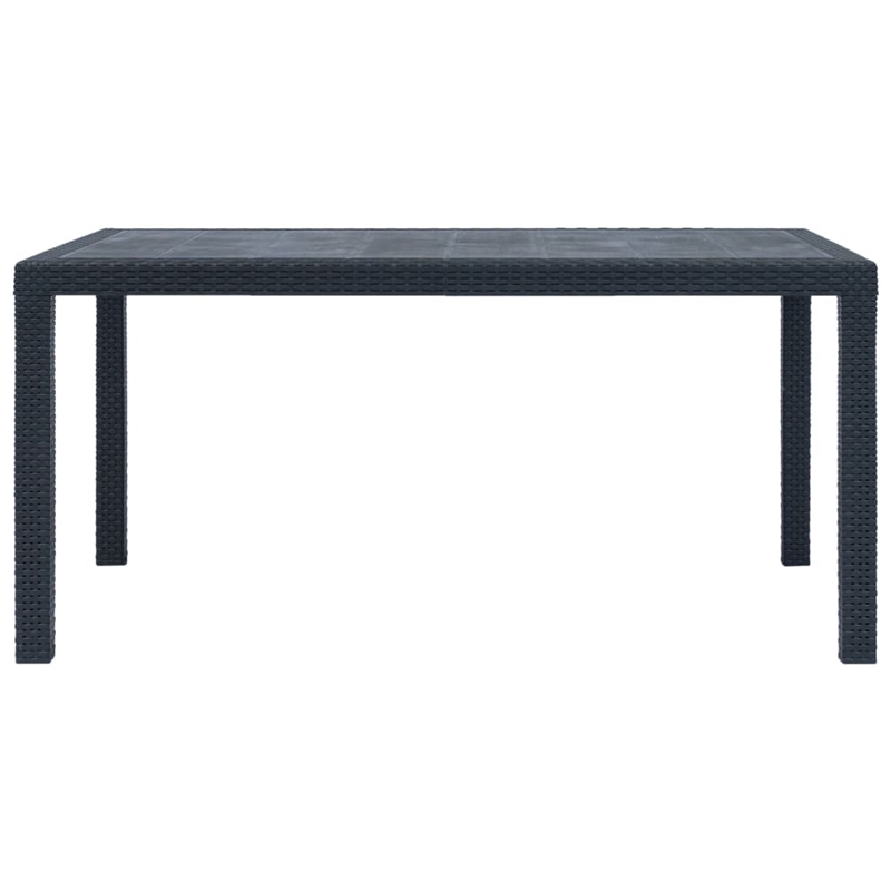 Bowery Hill Outdoor Dining Set in Anthracite Plastic & Polyester Cushions