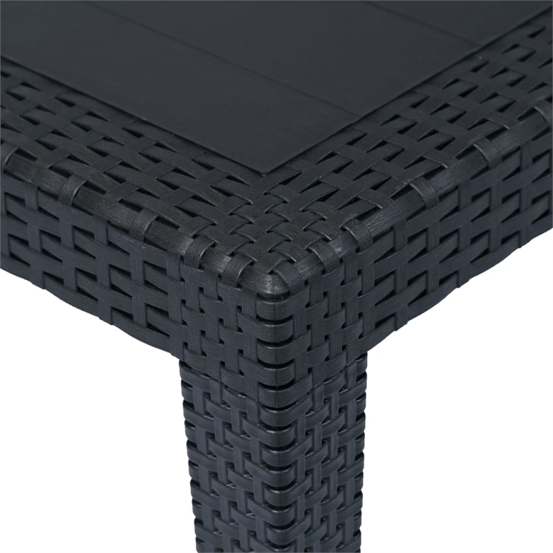 Bowery Hill Outdoor Dining Set in Anthracite Plastic & Polyester Cushions