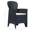 Bowery Hill Large Plastic & Polyester Outdoor Dining Set in Anthracite