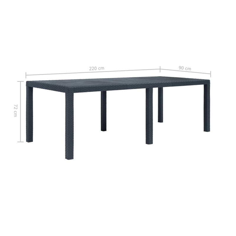 Bowery Hill Large Plastic & Polyester Outdoor Dining Set in Anthracite