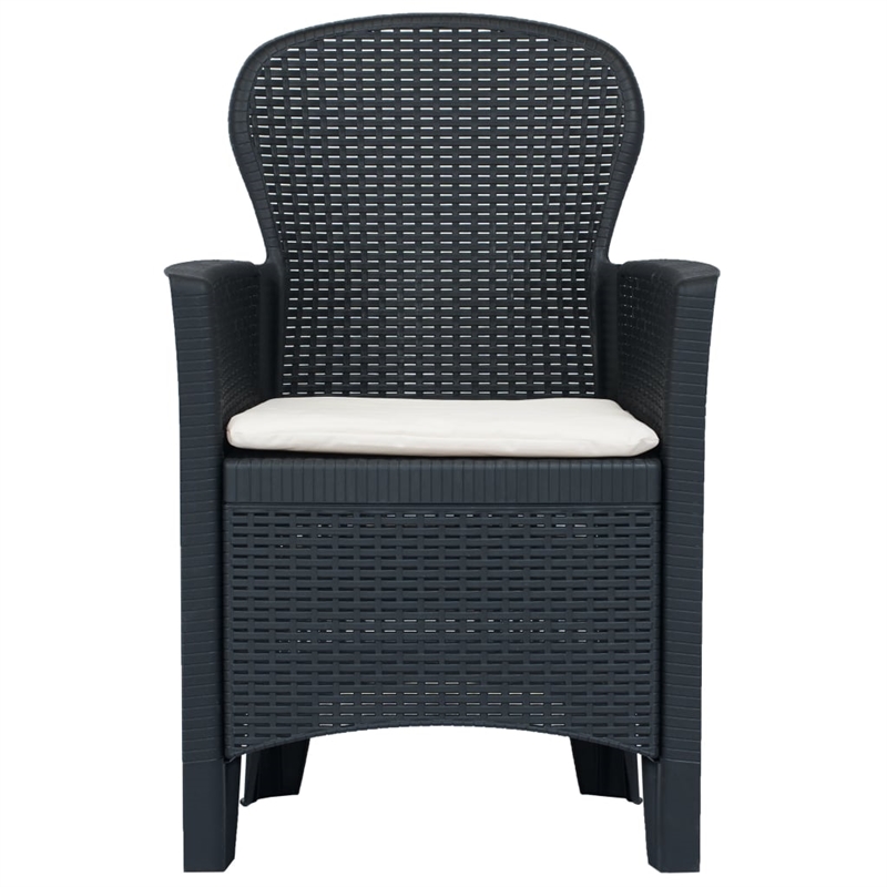 Bowery Hill Large Plastic & Polyester Outdoor Dining Set in Anthracite