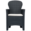 Bowery Hill Large Plastic & Polyester Outdoor Dining Set in Anthracite