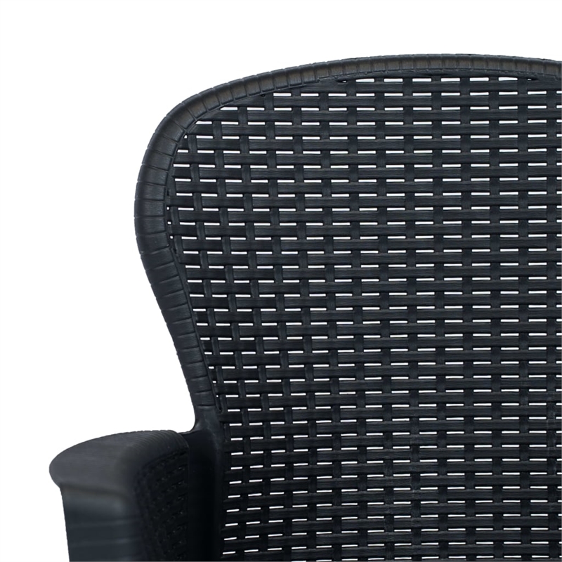Bowery Hill Large Plastic & Polyester Outdoor Dining Set in Anthracite