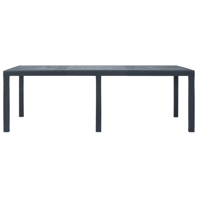 Bowery Hill Large Plastic & Polyester Outdoor Dining Set in Anthracite