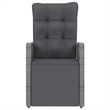 Bowery Hill Outdoor Dining Set in Gray PE Rattan Large Adjustable Armrests