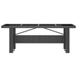 Bowery Hill Outdoor Dining Set in Black PE Rattan/Powder-Coated Steel/Glass