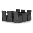 Bowery Hill Outdoor Dining Set in Black PE Rattan/Powder-Coated Steel/Glass