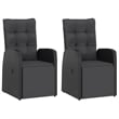 Bowery Hill Outdoor Dining Set Poly Rattan in Black/Acacia Natural